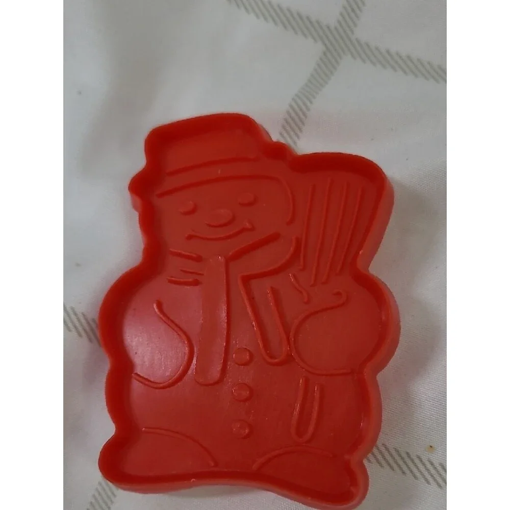 Vintage Red Snowman & Christmas Tree Cookie Cutters - Set Of 2